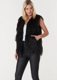 Everly Collective - Windsor Faux Fur Vest In Black