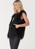 Everly Collective - Windsor Faux Fur Vest In Black