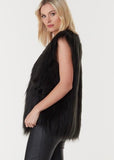 Everly Collective - Windsor Faux Fur Vest In Black