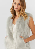 Everly Collective - Windsor Faux Fur Vest In Light Grey