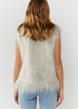 Everly Collective - Windsor Faux Fur Vest In Light Grey